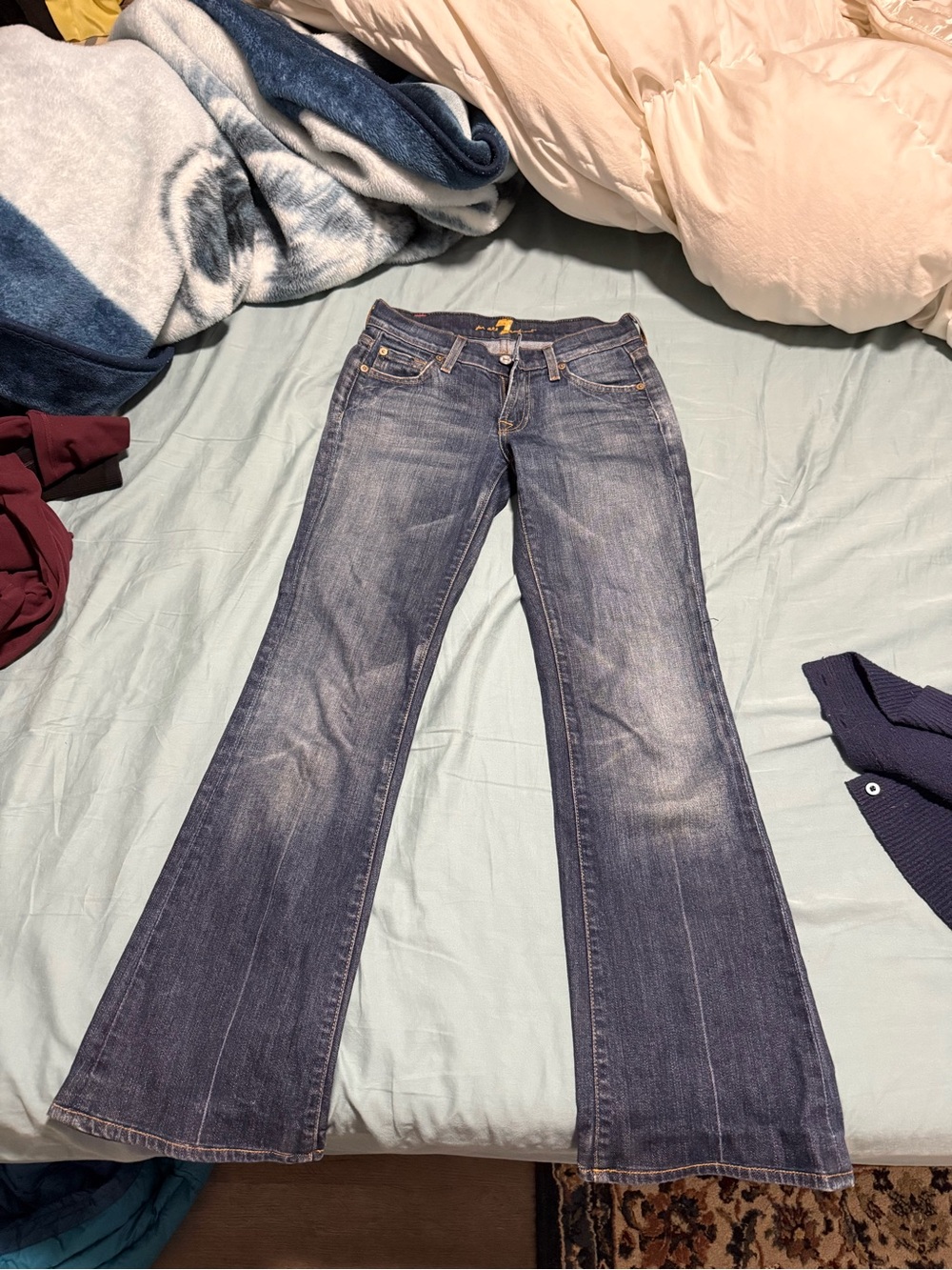 7 For All Mankind Women's Bootcut Jeans - Dark Blue Wash